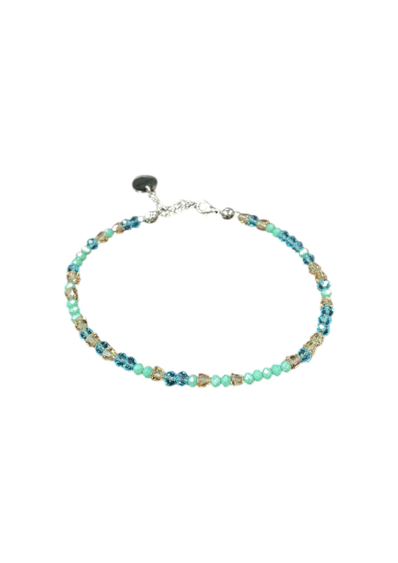 Sparkling Crystal Anklet with Sterling Silver Chain | A Touch of Summer Elegance