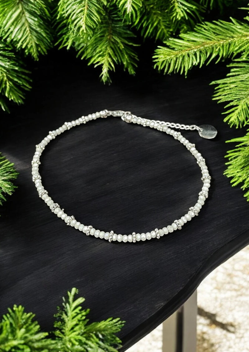 Sparkling Crystal Anklet with Extender Chain | A Touch of Summer Elegance