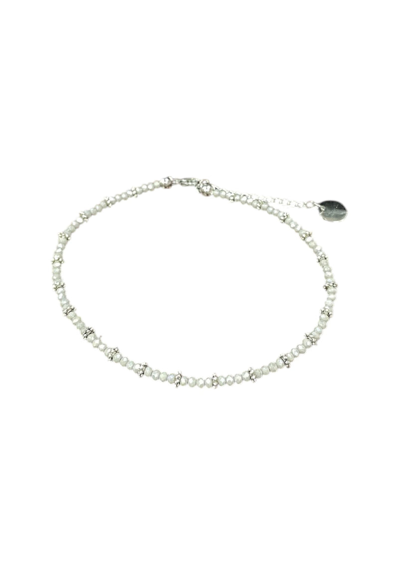 Sparkling Crystal Anklet with Sterling Silver Chain | A Touch of Summer Elegance