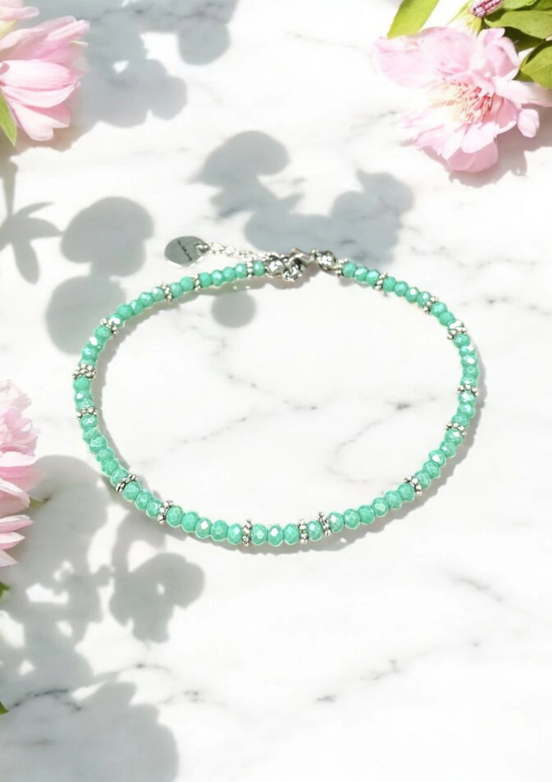 Sparkling Crystal Anklet with Extender Chain | A Touch of Summer Elegance