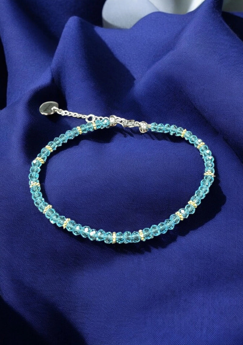 Sparkling Crystal Anklet with Extender Chain | A Touch of Summer Elegance