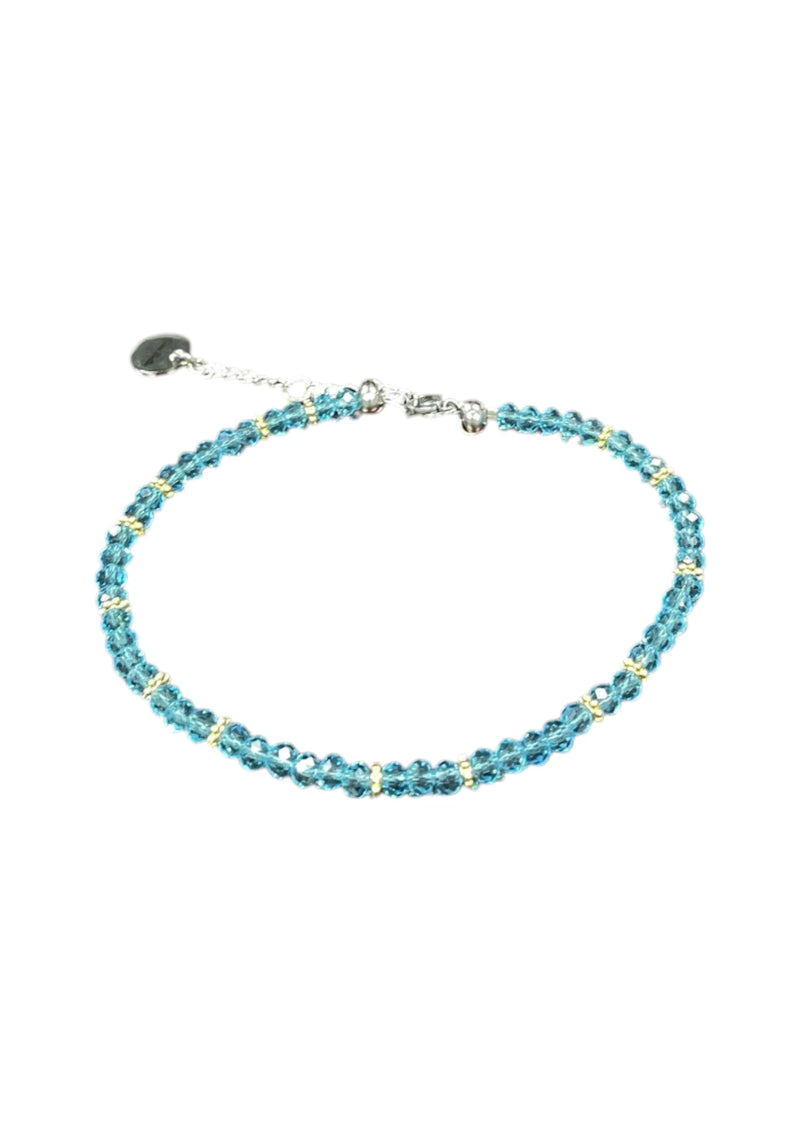 Sparkling Crystal Anklet with Extender Chain | A Touch of Summer Elegance