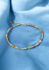 Sparkling Crystal Anklet with Sterling Silver Chain | A Touch of Summer Elegance