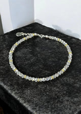 Sparkling Crystal Anklet with Sterling Silver Chain | A Touch of Summer Elegance