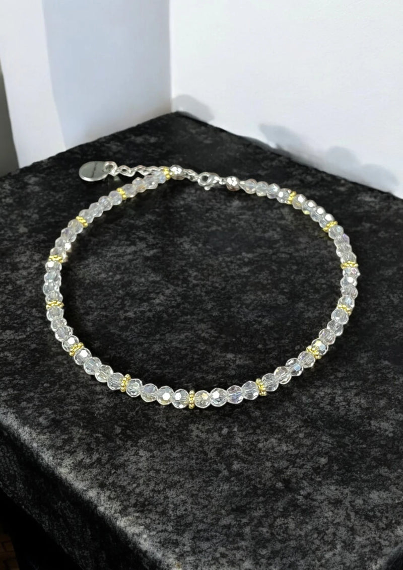 Sparkling Crystal Anklet with Extender Chain | A Touch of Summer Elegance