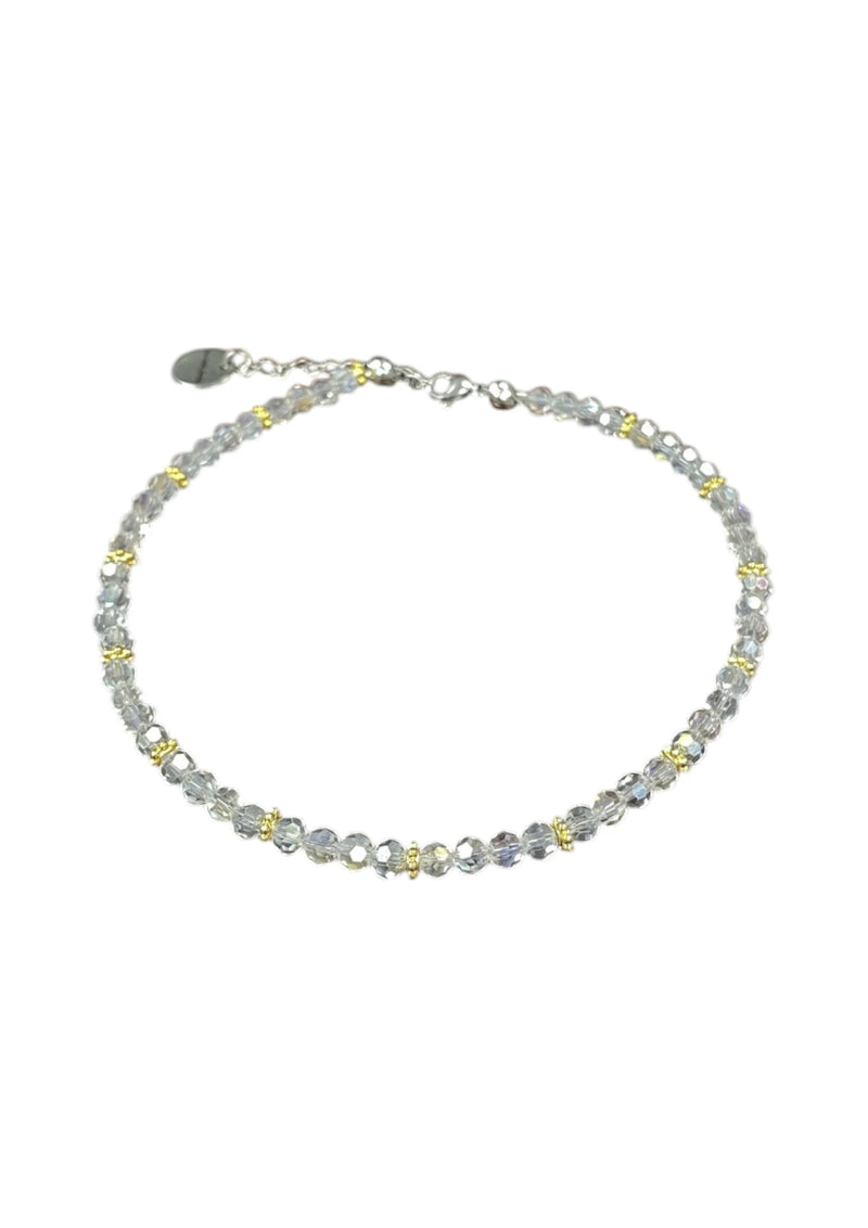 Sparkling Crystal Anklet with Sterling Silver Chain | A Touch of Summer Elegance