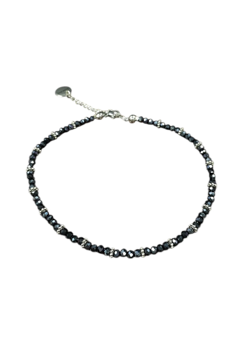 Sparkling Crystal Anklet with Sterling Silver Chain | A Touch of Summer Elegance