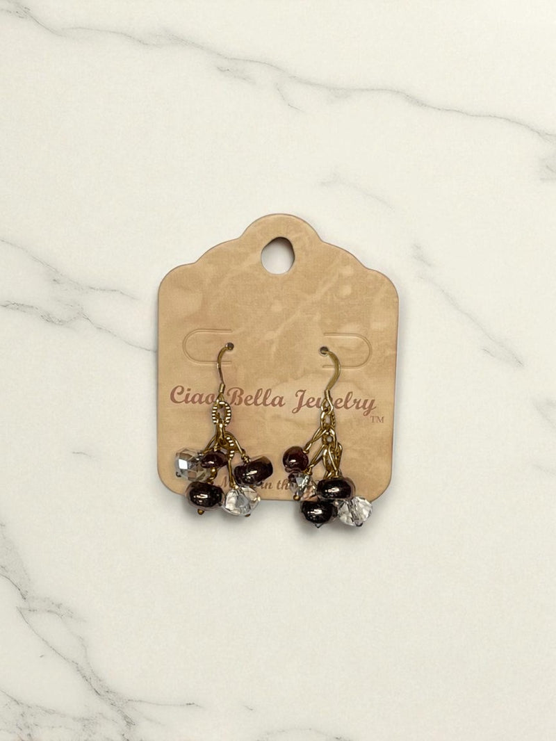 Handmade Gemstone Cluster Earrings, Dangle Earrings, Unique Jewelry Gifts