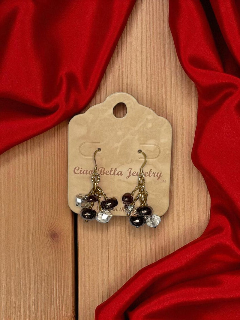 Handmade Gemstone Cluster Earrings, Dangle Earrings, Unique Jewelry Gifts