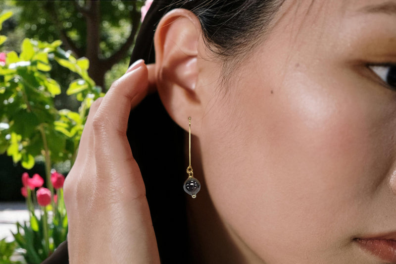 Elegant Gemstone & Gold Long Drop Earrings | Michelle Marie Boutique