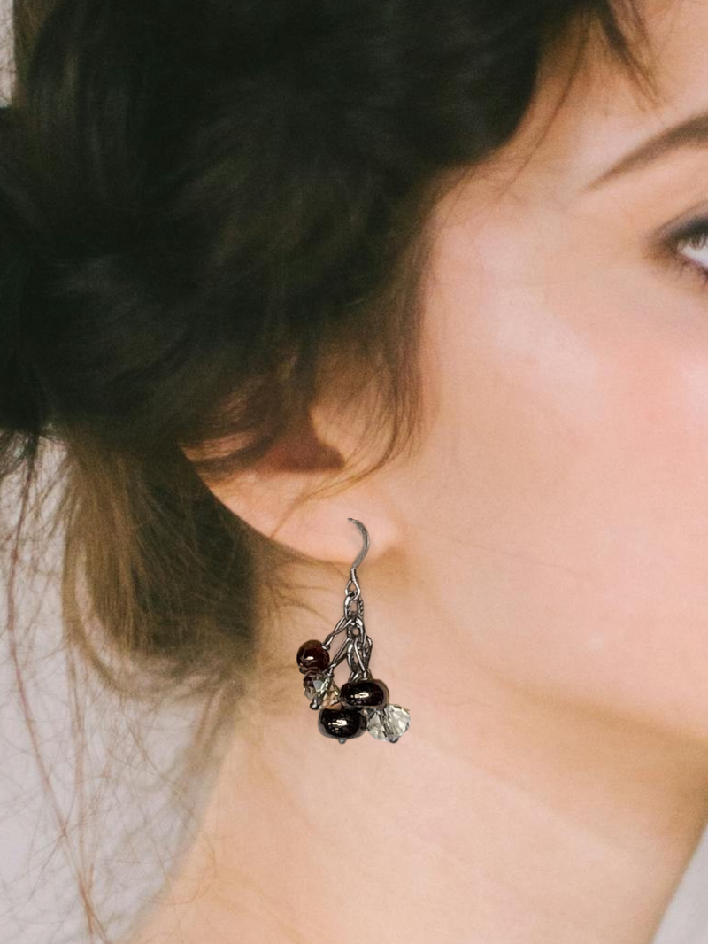 Handmade Gemstone Cluster Earrings, Dangle Earrings, Unique Jewelry Gifts