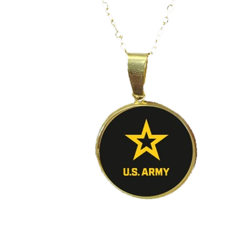 Officially Licensed Military Pendant Necklace in Gold or Silver - Gift Packed, Handmade, Stainless Steel