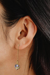 Elegant Gemstone & Gold Long Drop Earrings | Michelle Marie Boutique