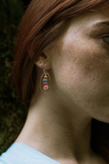 Women's Bohemian Copper Teardrop Petal Drop Earrings