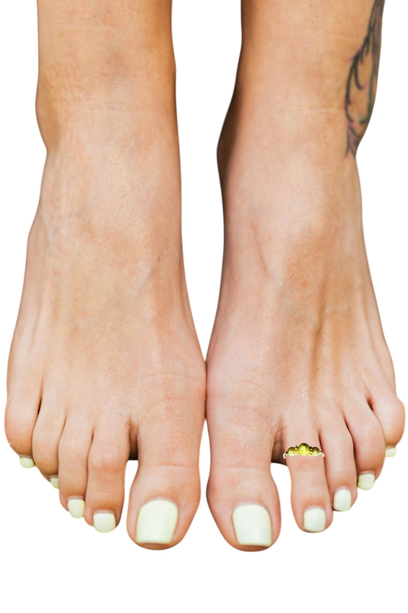 Elastic Pearl Toe Ring | Adjustable Beaded Toe Jewelry
