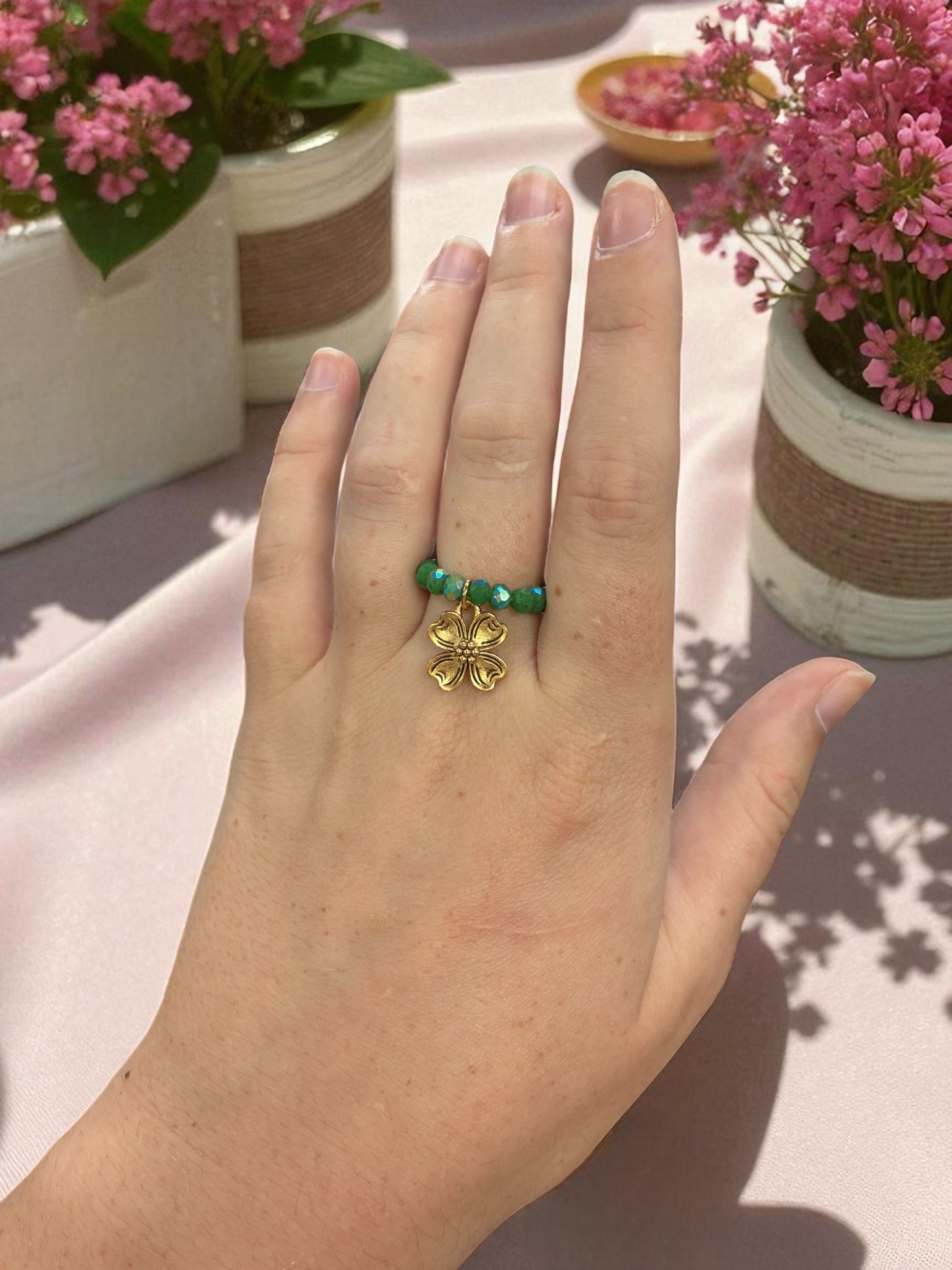 Beaded Stretch Rings with Charms: Handmade Jewelry for Every Style