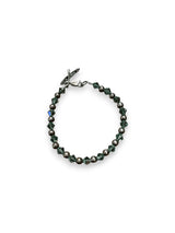 Green Austrian Crystal Bracelet with Canoe Charm