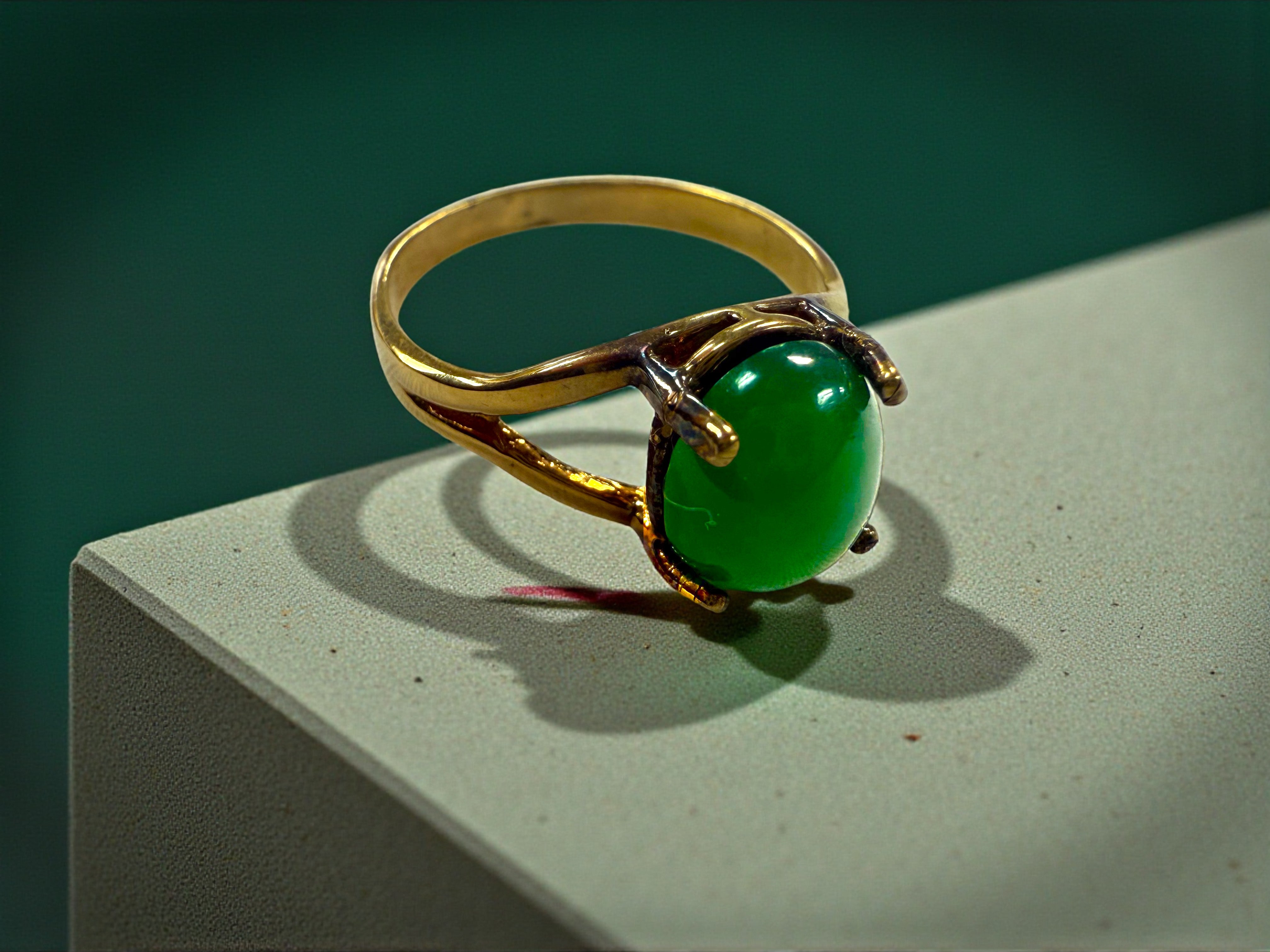 The Verdant Majesty: One-of-a-Kind Green Jade Statement Ring