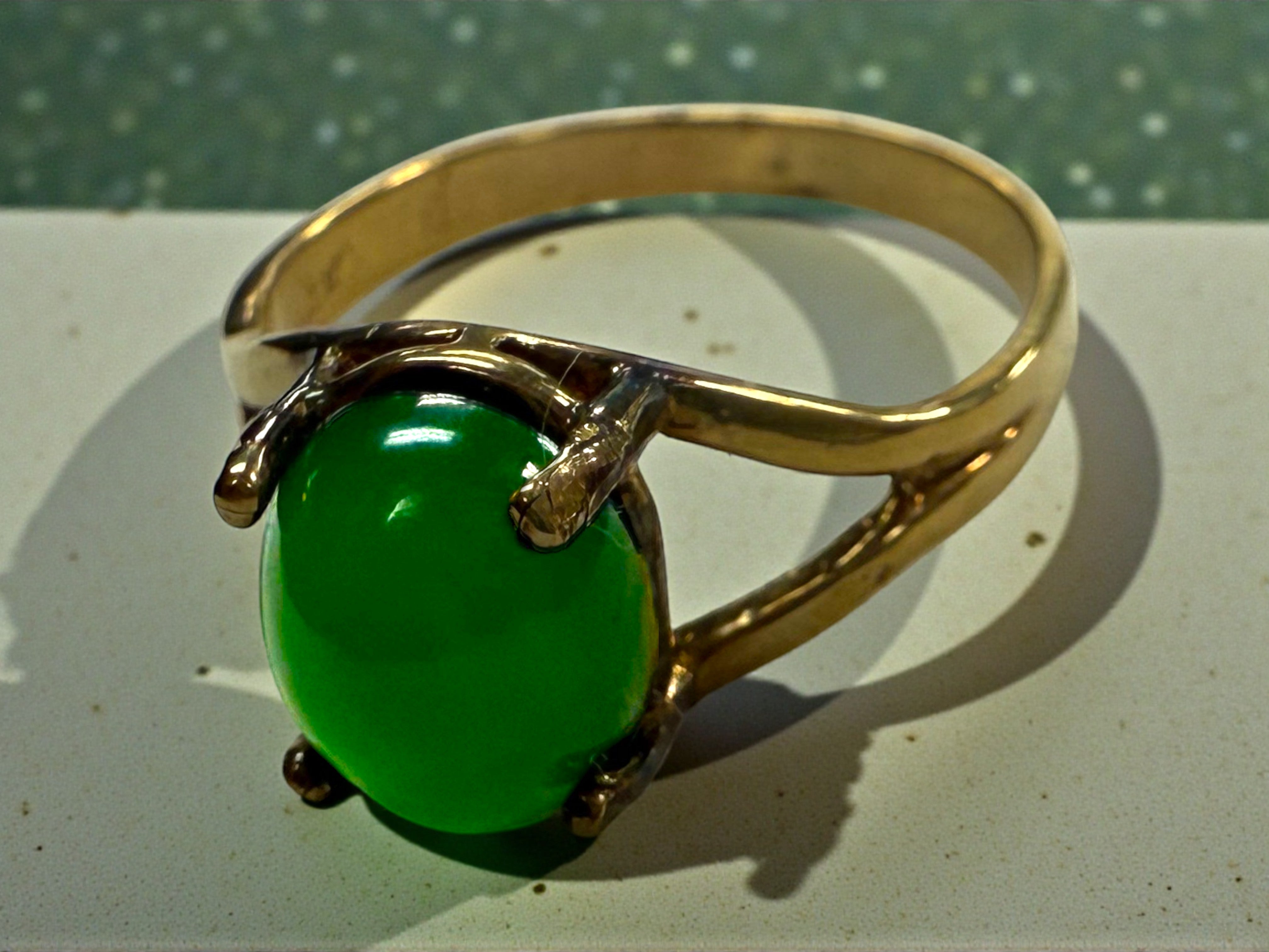 The Verdant Majesty: One-of-a-Kind Green Jade Statement Ring