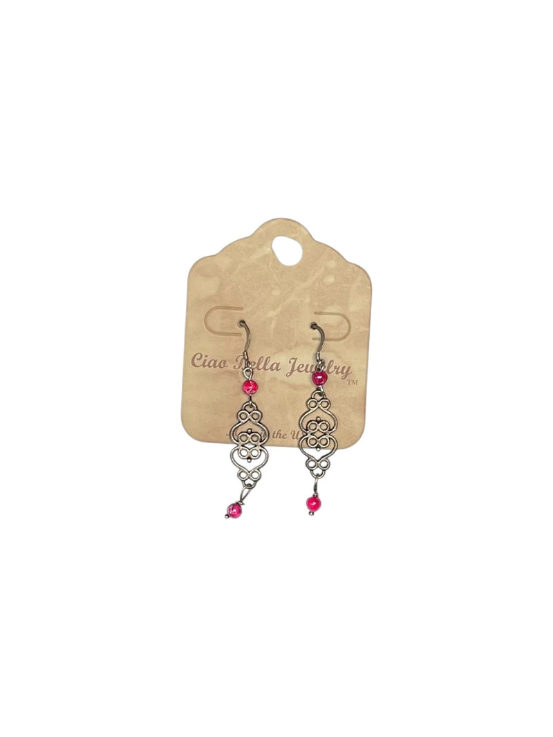 Silver Filigree Dangle Earrings | Gemstone & Crystal Earrings