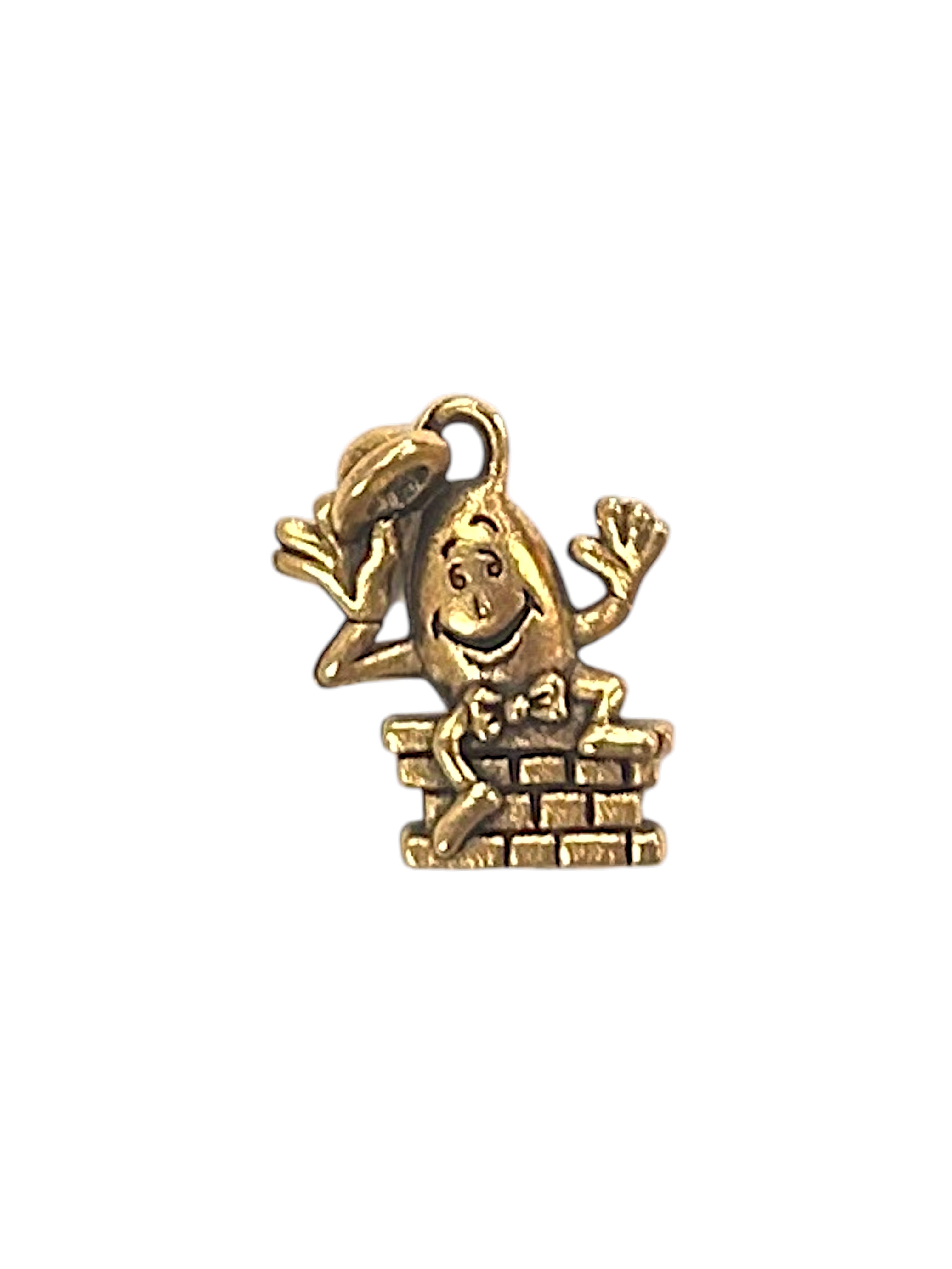 Gold Humpty Dumpty Pewter Charm Pendant | Travel Charm