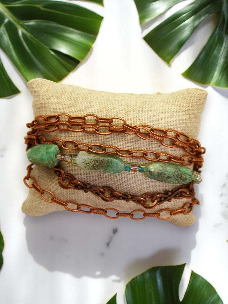 Gemstone Multi-stand Chain Bracelet