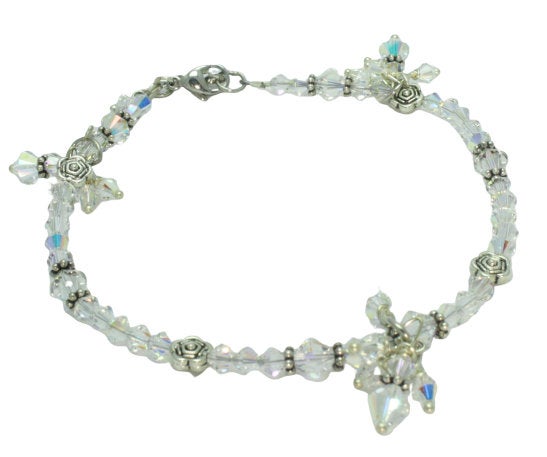 Austrian Crystal and Pearl Ankle Bracelet (Weddings and Events)