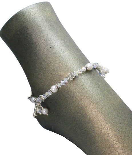 Austrian Crystal and Pearl Ankle Bracelet (Weddings and Events)