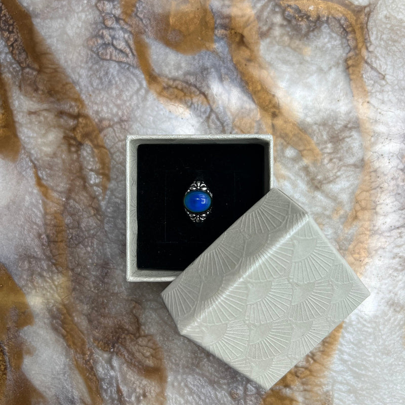Mood Bead Ring - 70's Ring - Mood Ring - Changing Color Ring - Mood Jewelry - Silver Mood Ring - Stressed Girlfriend Gift