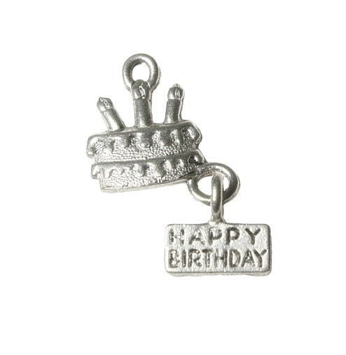 Happy Birthday Pewter Charm