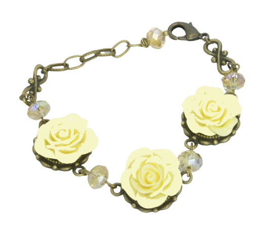 Victorian Bohemian Rose Flower Bracelet