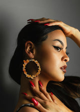 Gemstone Hoop Earrings with Silver Hardware