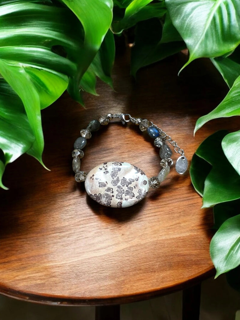 Leopard Jasper Bracelet, Gemstone Bracelet, Natural Stone Jewelry