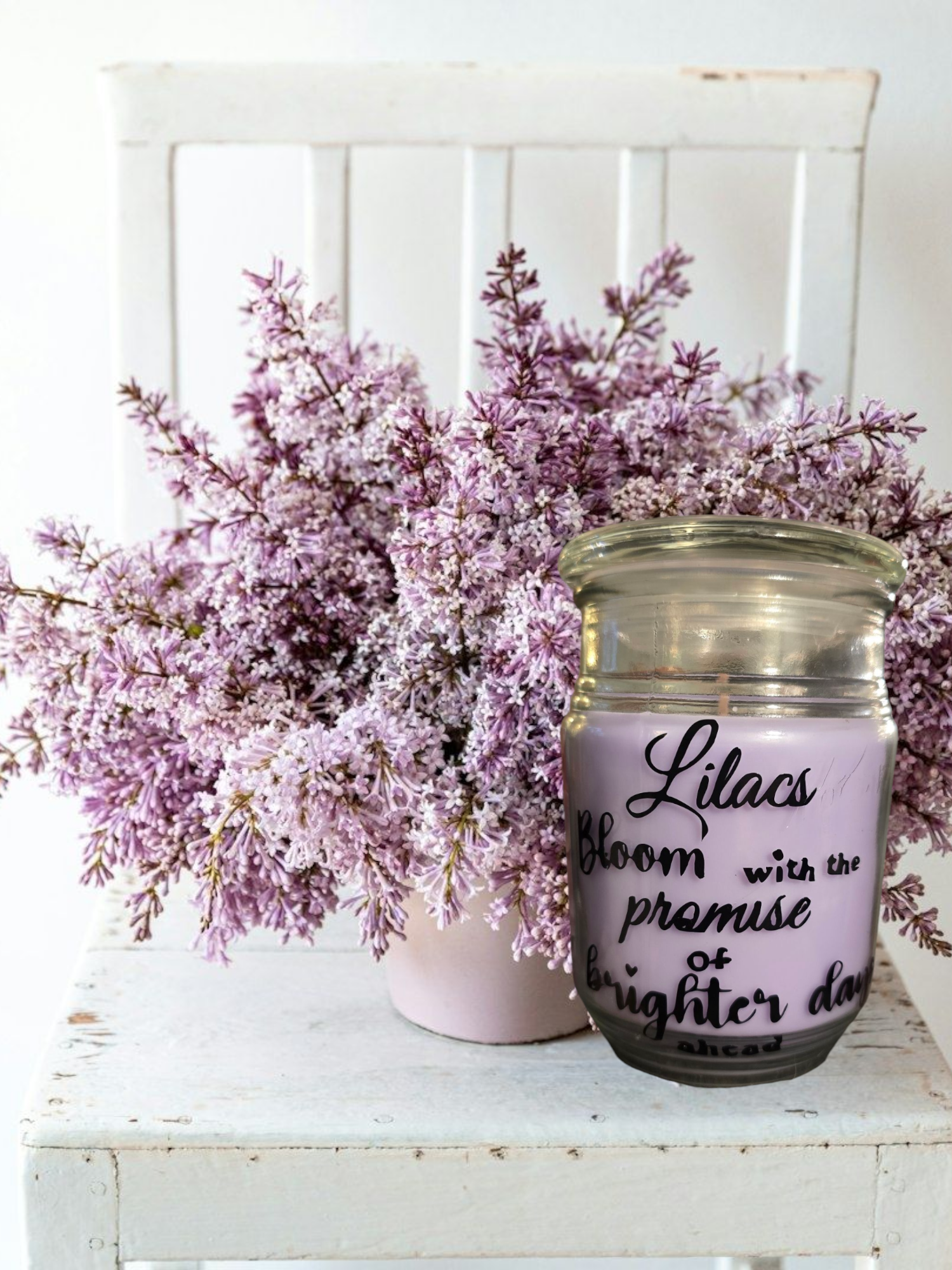 Lilac Scented Candle | "Bloom with Promise" or "Let Your Light Shine" | Aromatherapy & Home Decor
