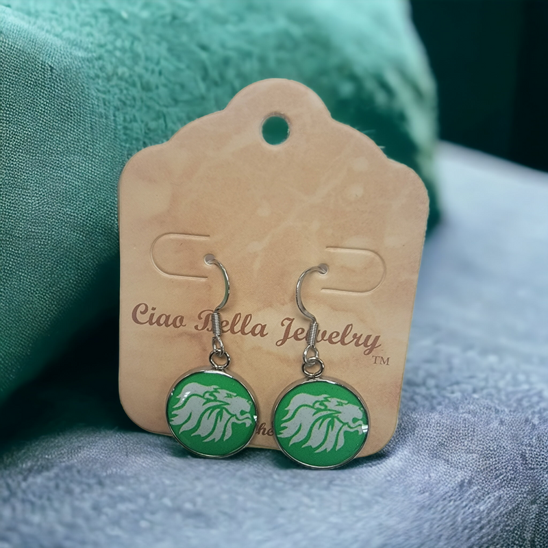 Lion and Pawprint Earrings | Stainless Steel and Gold | Unique Design