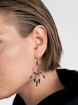 Gemstone Hoop Paddle Earring