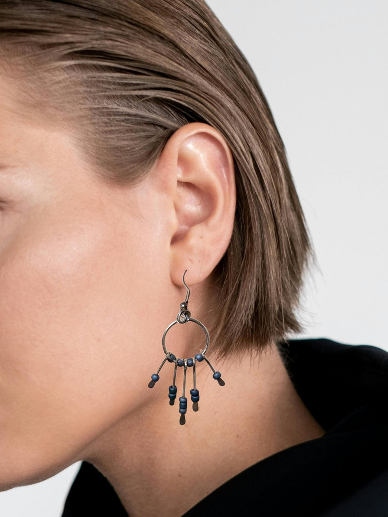 Gemstone Hoop Paddle Earring