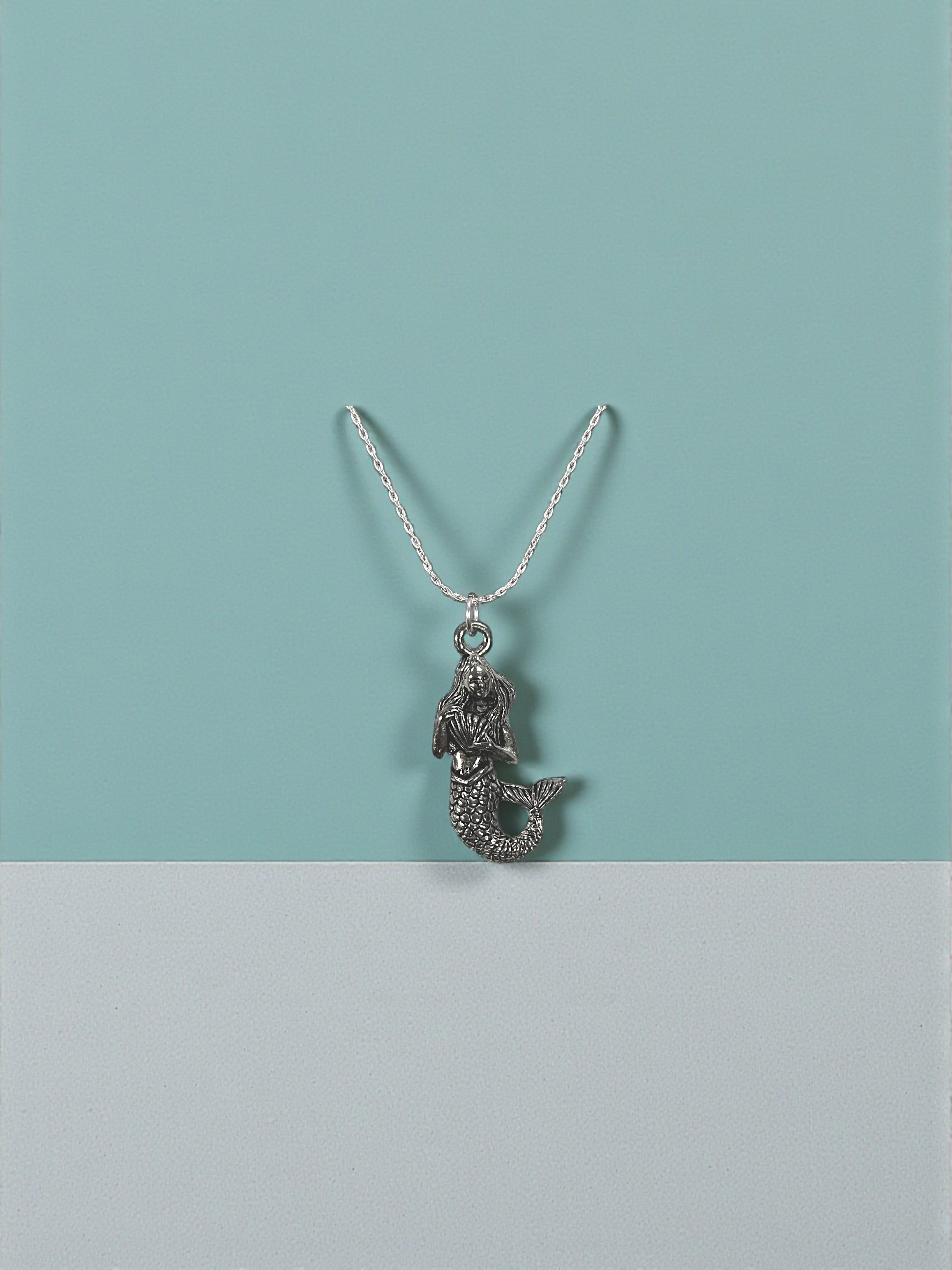 Silver Mermaid Pewter Charm Pendant | Travel Charm