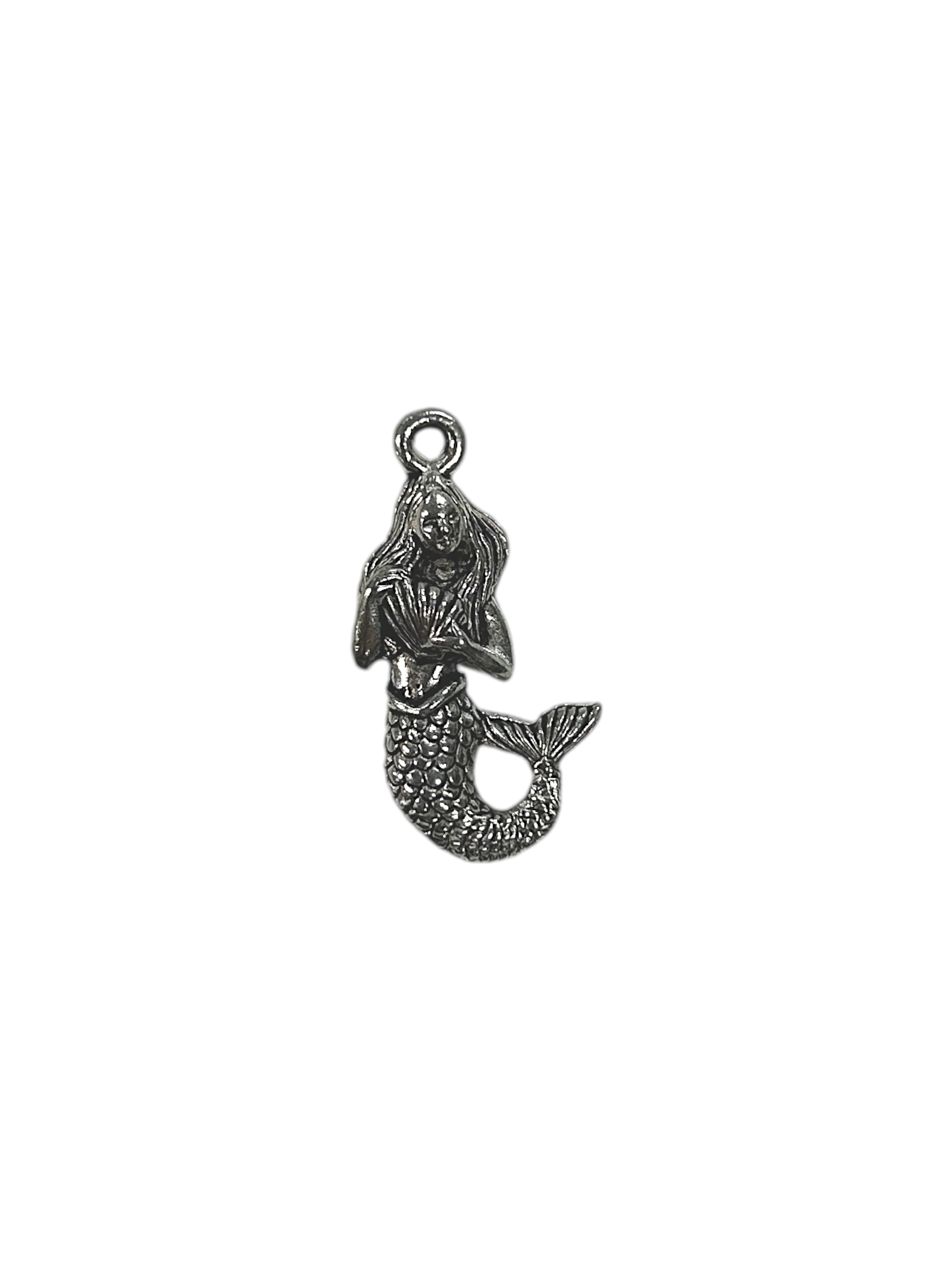 Silver Mermaid Pewter Charm Pendant | Travel Charm