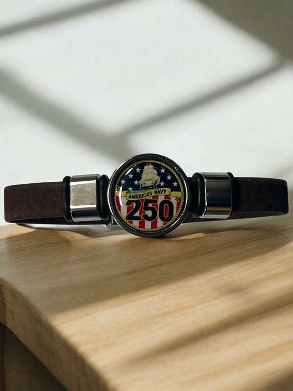 Officially Licensed Navy Cork Bracelet - 250th Anniversary Collection