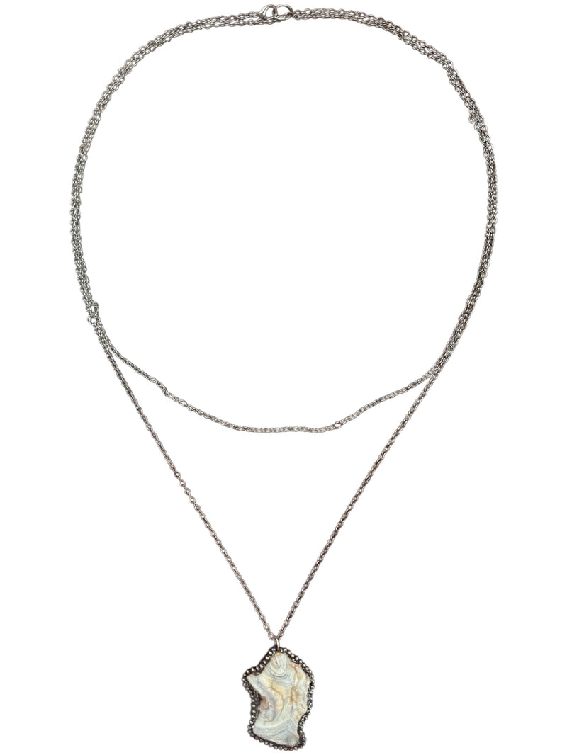Cosmic Flow Long Layered Agate Necklace