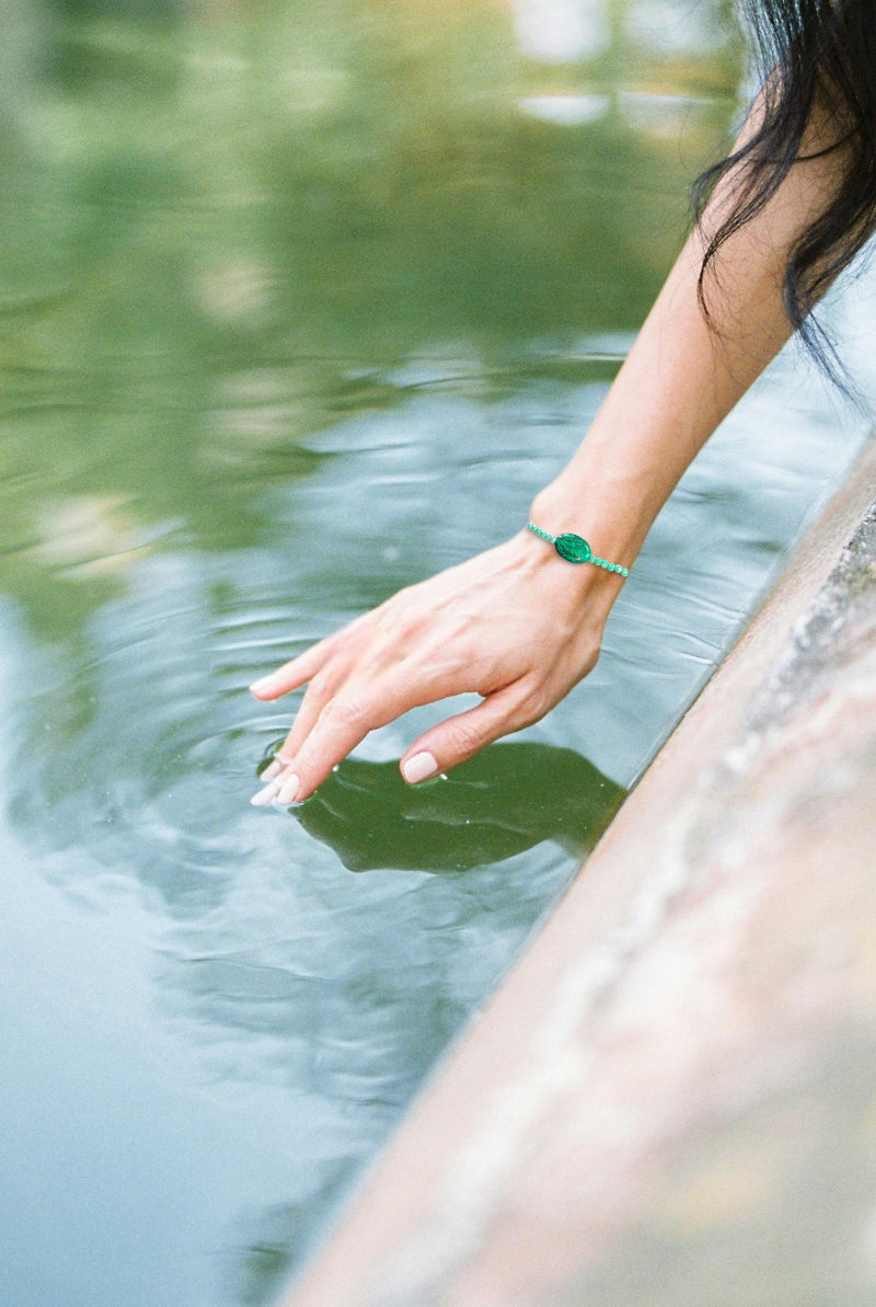 Chrysocolla and Turquoise Bead Bracelet | A Touch of Serenity