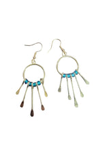 Gemstone Hoop Paddle Earring