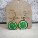 Lion and Pawprint Earrings | Stainless Steel and Gold | Unique Design