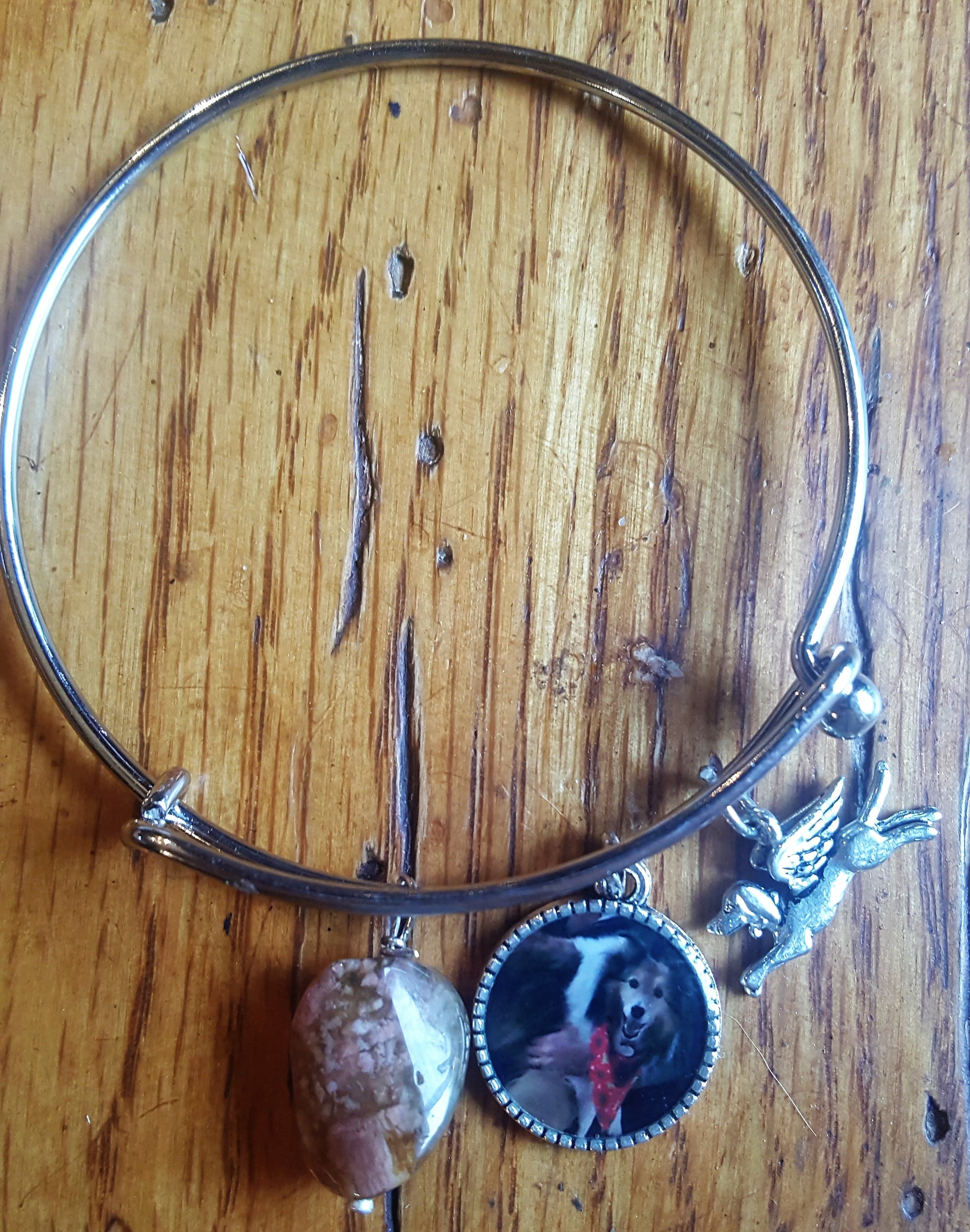 Dog Angel Silver Pewter Charm Pendant Charm - Sympathy Gift