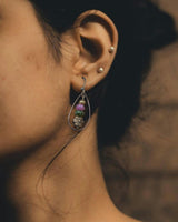 Women's Bohemian Copper Teardrop Petal Drop Earrings