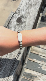 Ocean Jasper & Ivory Bead Bracelet, Gemstone Bracelet