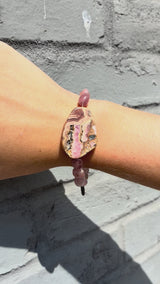 Strawberry Quartz and Rhodonite  Bracelet | A Delicate and Earthy Combination