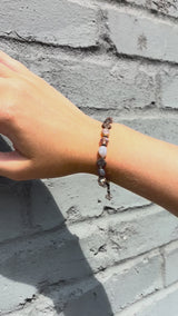 Unisex Elemental Elegance Gemstone Bracelets | Fluorite, Botswana Agate, Rhodonite