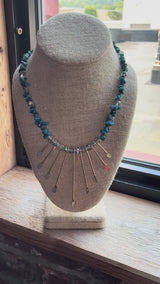Gemstone and Crystal Bead Paddle Necklace